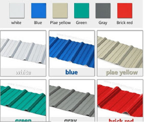 bảng màu tôn pvc