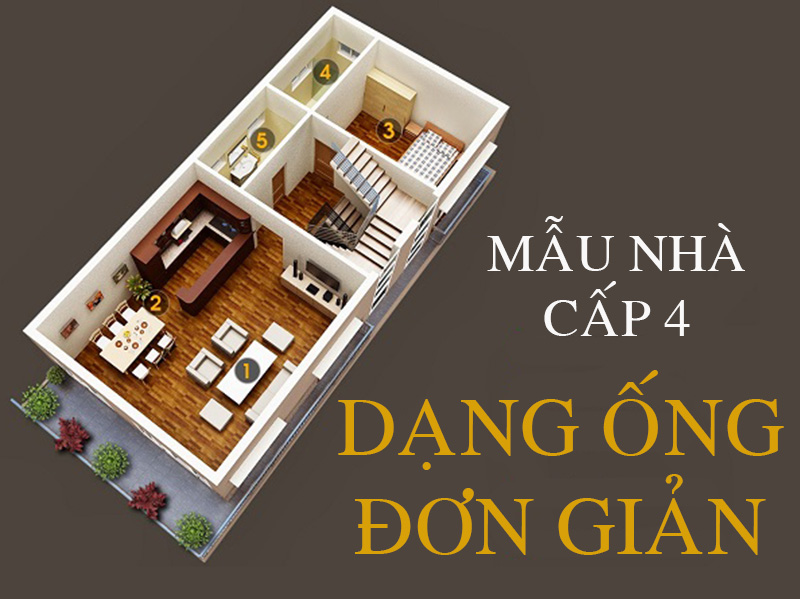 Nhà cấp 4 mái tôn nhà ống