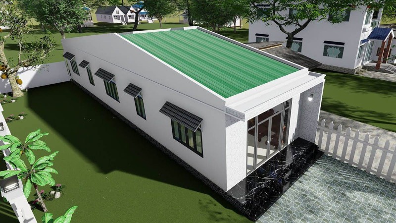 nhà cấp 4 mái tole 3 phòng ngủ