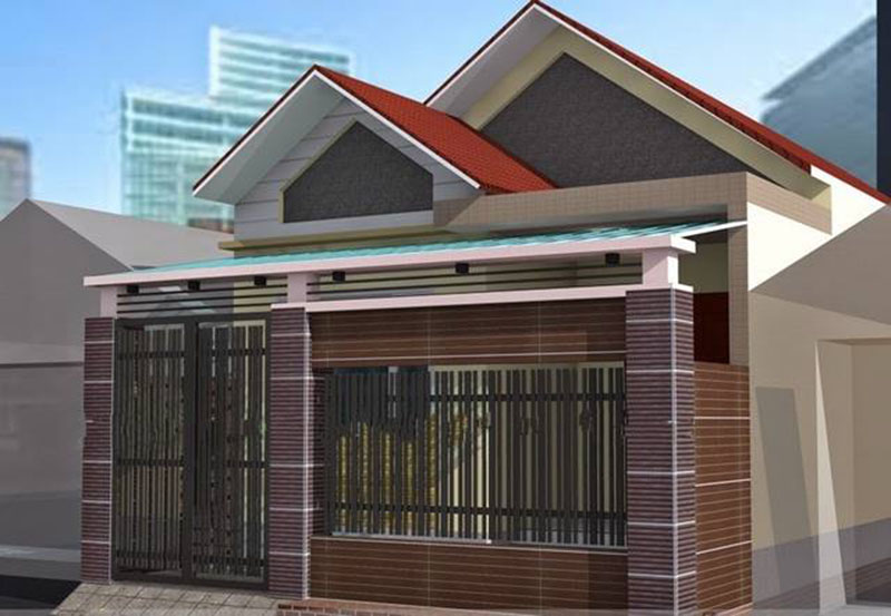 Mẫu số 10 Nh&agrave; cấp 4 m&aacute;i t&ocirc;n n&ocirc;ng th&ocirc;n mới nhất   