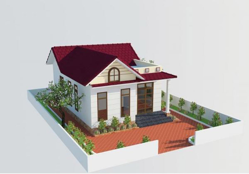 Mẫu số 12 Nh&agrave; cấp 4 m&aacute;i t&ocirc;n n&ocirc;ng th&ocirc;n mới nhất   
