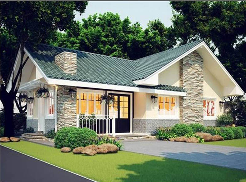 Mẫu số 25 Nh&agrave; cấp 4 m&aacute;i t&ocirc;n n&ocirc;ng th&ocirc;n mới nhất