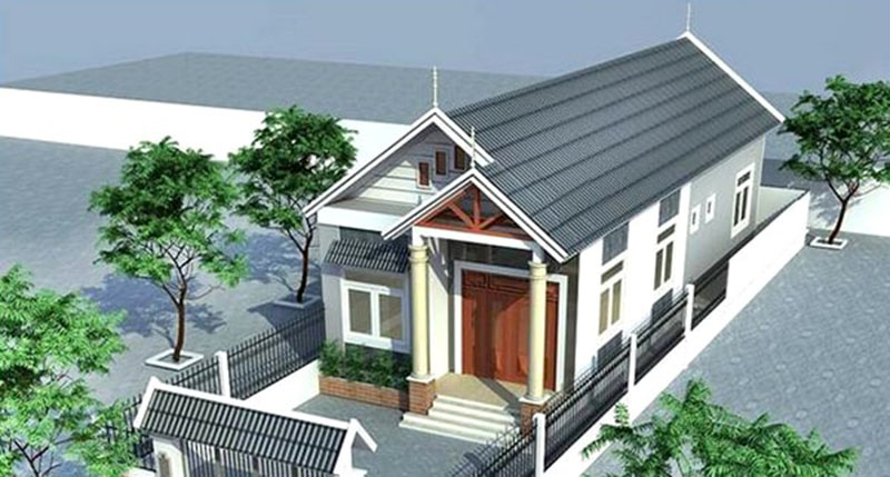 Mẫu số 26 Nh&agrave; cấp 4 m&aacute;i t&ocirc;n n&ocirc;ng th&ocirc;n mới nhất