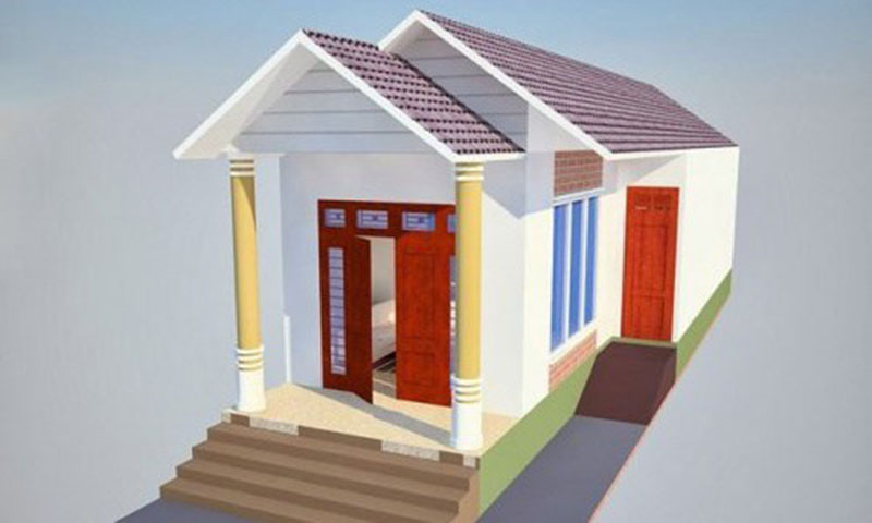 Mẫu số 28 Nh&agrave; cấp 4 m&aacute;i t&ocirc;n n&ocirc;ng th&ocirc;n mới nhất