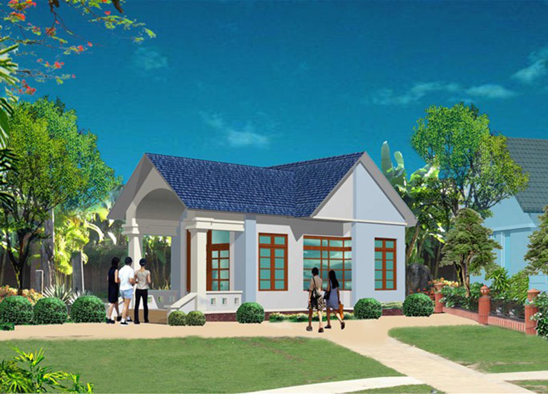 Mẫu số 30 Nh&agrave; cấp 4 m&aacute;i t&ocirc;n n&ocirc;ng th&ocirc;n mới nhất