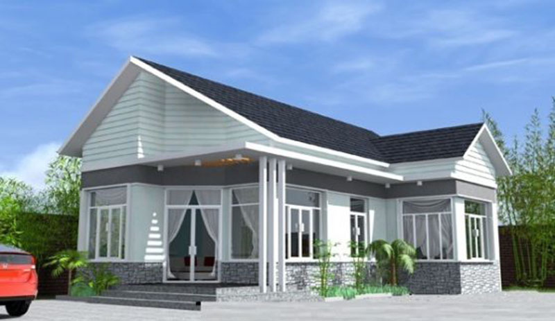 Mẫu số 31 Nh&agrave; cấp 4 m&aacute;i t&ocirc;n n&ocirc;ng th&ocirc;n mới nhất