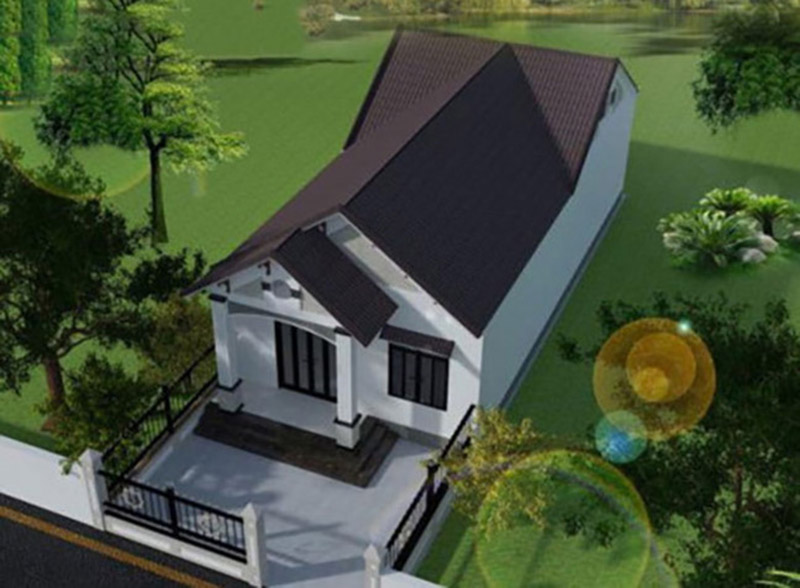 Mẫu số 8 Nh&agrave; cấp 4 m&aacute;i t&ocirc;n n&ocirc;ng th&ocirc;n mới nhất   