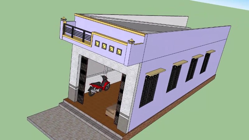 nhà mái tole đơn giản